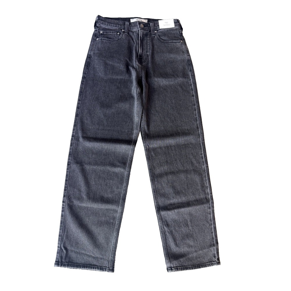 Hollister Men's Baggy 30 x 34 Black Distressed Jeans Oversized Retail $50 NWT! - Picture 8 of 9